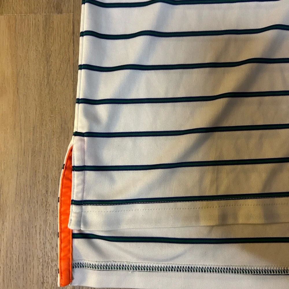 Ralph Lauren White and Green Men Polo Shirt with Stripes XXL size